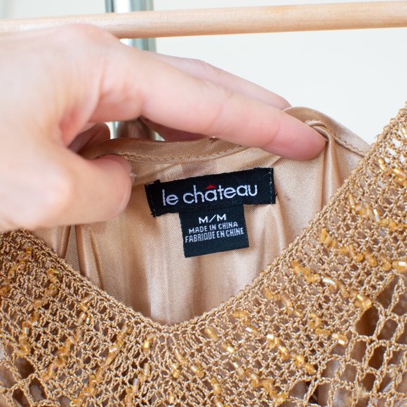 Gold Beaded sleeveless top - Picture 7 of 9